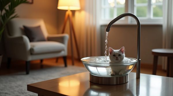 Boostez l'hydratation de votre chat avec une fontaine à eau automatique